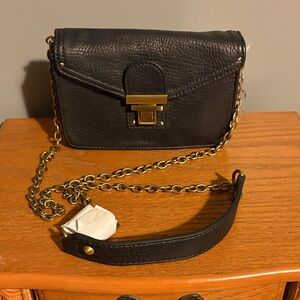 Merona Black Crossbody Bag with Gold Chain